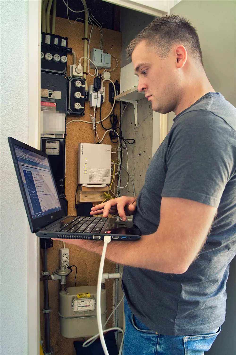 Wifi en netwerk instellen in een meterkast